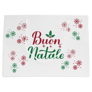 Grand Sac Cadeau Buon Natale Italien Joyeux Noël