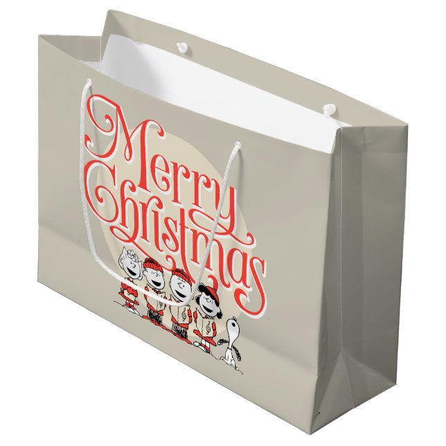 Grand Sac Cadeau cacahuètes | Joyeuse Chorale de Noël (Devant Angle)