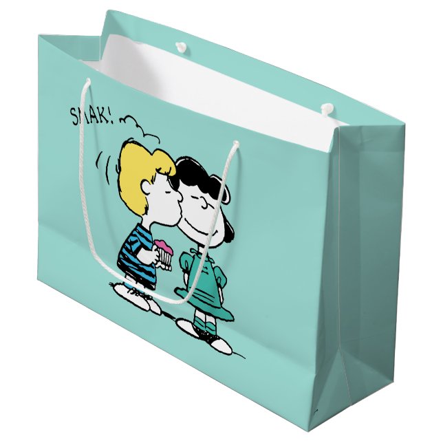 Grand Sac Cadeau cacahuètes | Saint Valentin | Lucy & Schroeder Kis (Devant Angle)