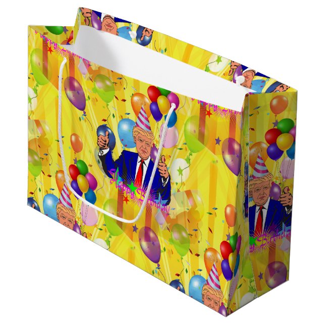 Grand Sac Cadeau cadeau d'anniversaire donald trump (Devant Angle)