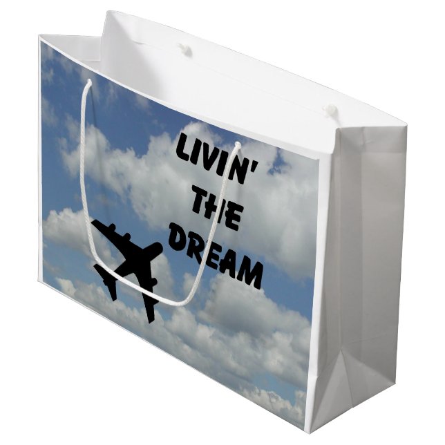 Grand Sac Cadeau Cadeau de vol (Devant Angle)