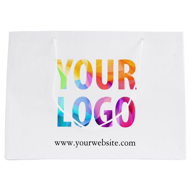Grand Sac Cadeau Cadeau promotionnel de logo d'entreprise personnal (Devant)