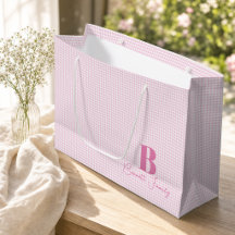 Cadeaux de monogramme doux rose gingham