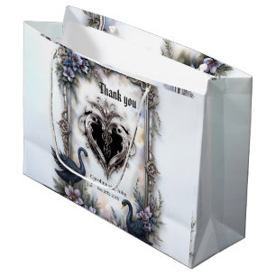 Grand Sac Cadeau Cadre de mariage Black Swan – Amour gothique roman