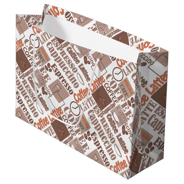 Grand Sac Cadeau Café préféré (Devant Angle)