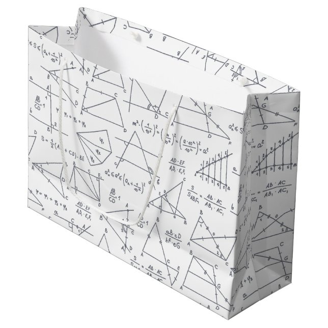 Grand Sac Cadeau Calculs mathématiques Illustrations Professeur d'é (Devant Angle)
