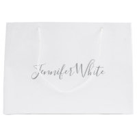 Calligraphie Élégant Gris rétro Gris Blanc Nom