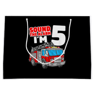 Grand Sac Cadeau Camion d'incendie 5 ans pompier 5e anniversaire