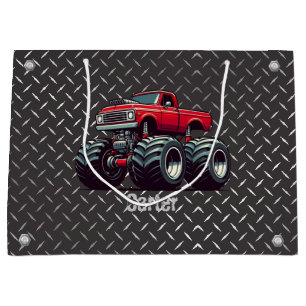 Grand Sac Cadeau Camion monstre rouge