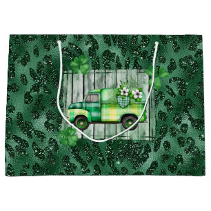 Grand Sac Cadeau Camion Vintage de la Saint-Patrick
