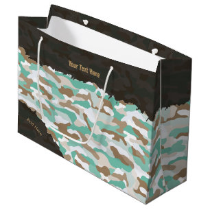Grand Sac Cadeau Camouflage côtier personnalisé robuste