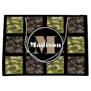 Grand Sac Cadeau Camouflage mélangé w/Personalization