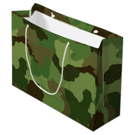 Grand Sac Cadeau Camouflage vert de l'armée