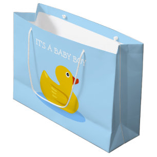 Grand Sac Cadeau Canard en caoutchouc jaune C'est un bébé garçon