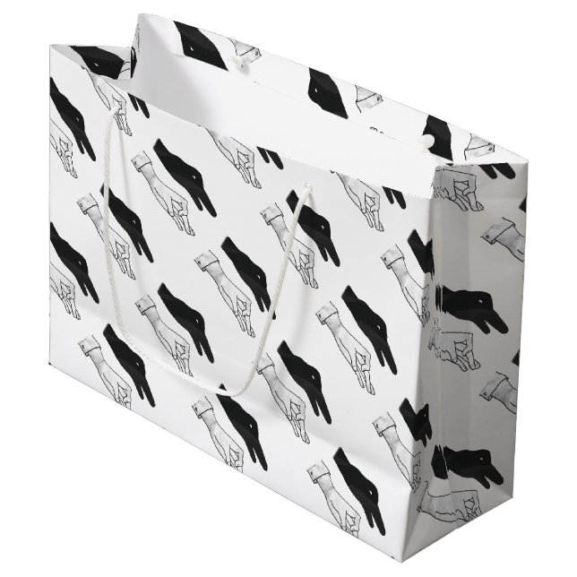 Grand Sac Cadeau Canard Silhouette main (Devant Angle)