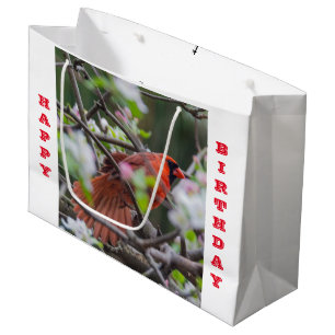 Grand Sac Cadeau Cardinal masculin au printemps