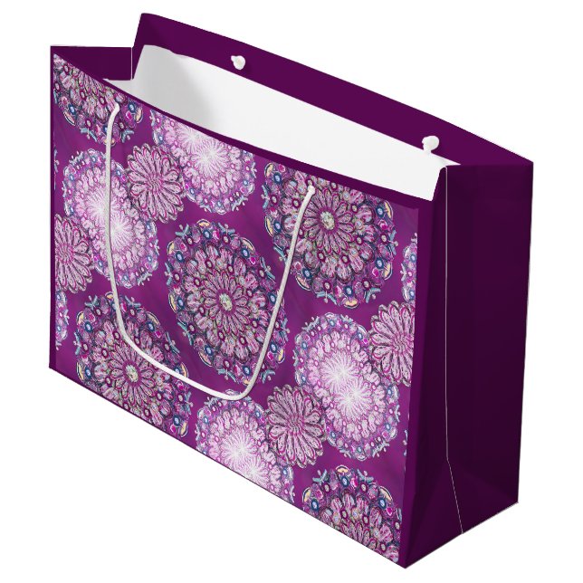 Grand Sac Cadeau Cardinal Red Rosace (Devant Angle)