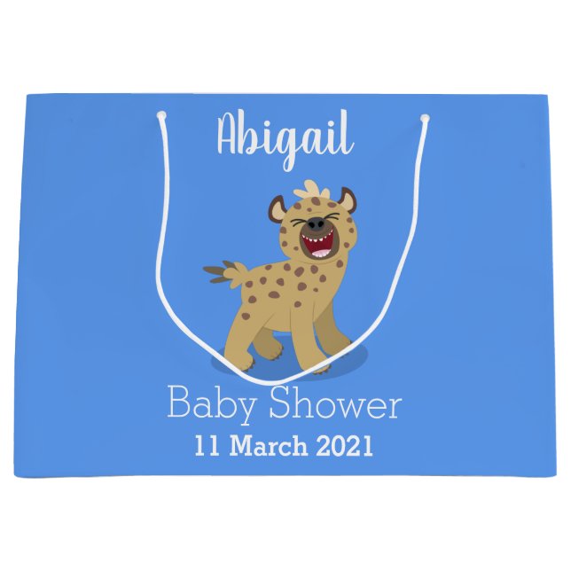 Grand Sac Cadeau Caricature amusante hyena riant illustration (Devant)