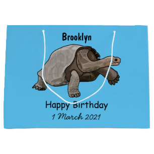 Grand Sac Cadeau Caricature de la tortue des Galapagos