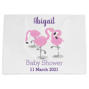 Grand Sac Cadeau Caricature en trio flamand rose mou