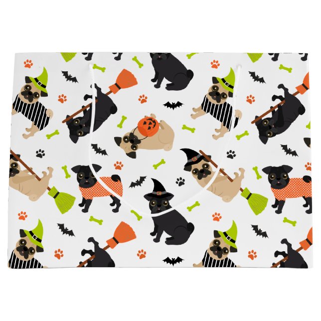 Grand Sac Cadeau Carlin Halloween (Devant)