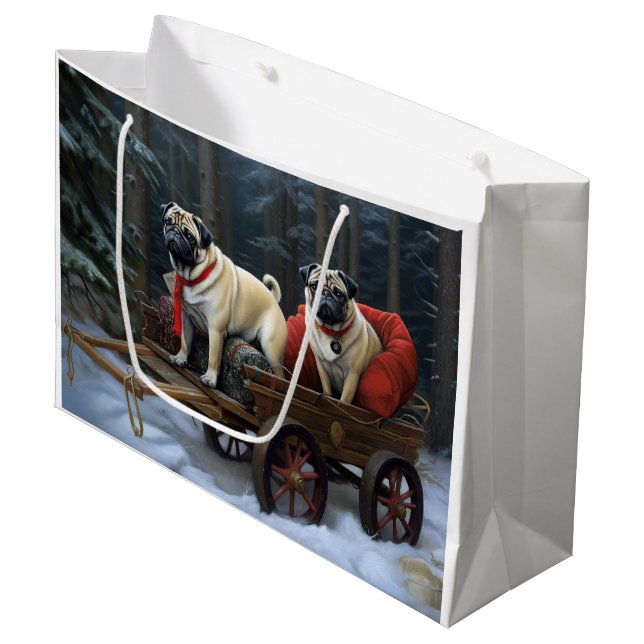 Grand Sac Cadeau Carlin Noël Festive Saison (Devant Angle)