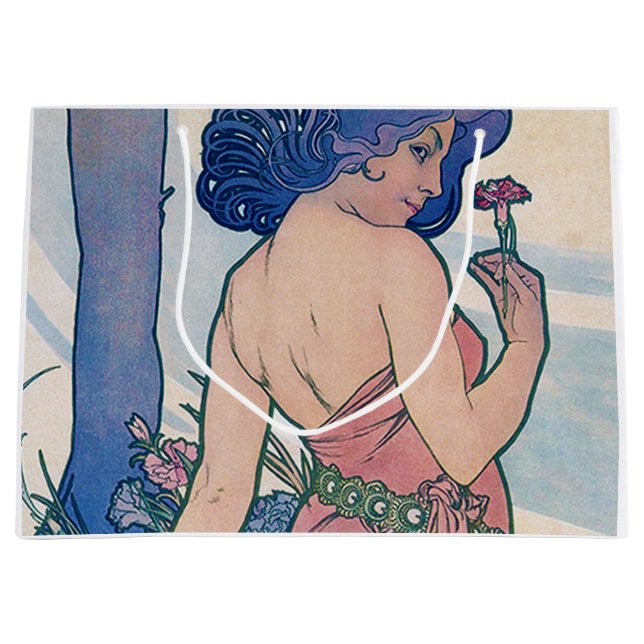 Grand Sac Cadeau Carnation (Quatre Fleurs), Alphonse Mucha (Devant)