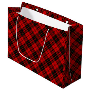 Grand Sac Cadeau carreau rouge et noir tartan Brodie