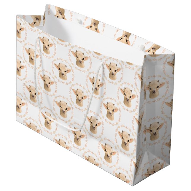 Grand Sac Cadeau carrelage de chèvre unisexe mignon (Devant Angle)