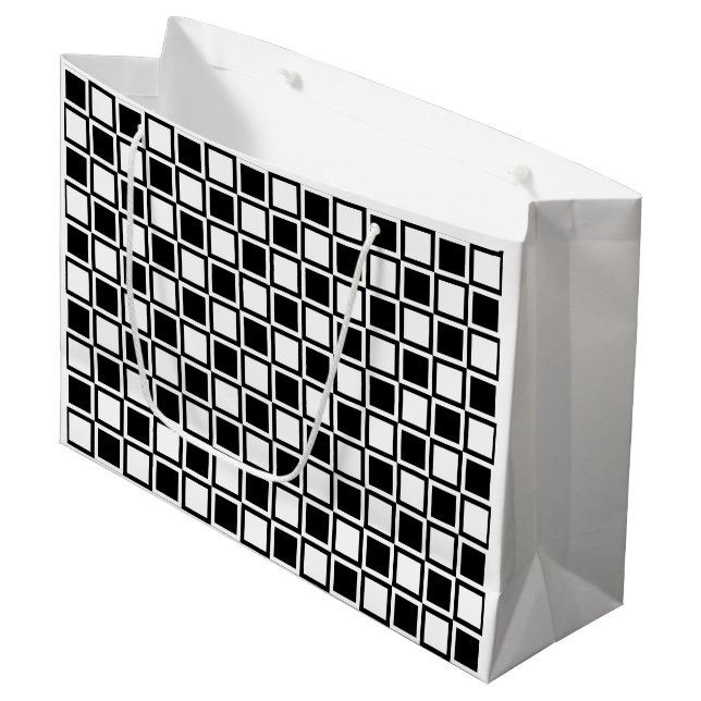 Grand Sac Cadeau Carrés Black Bold Mod (Devant Angle)