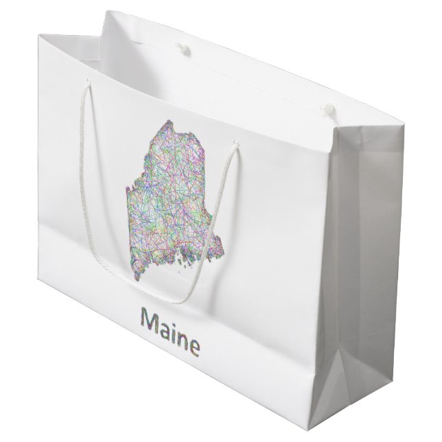 Grand Sac Cadeau Carte du Maine (Devant Angle)
