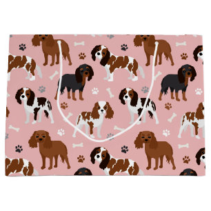 Grand Sac Cadeau Cavalier King Charles Spaniel Paws and Bones