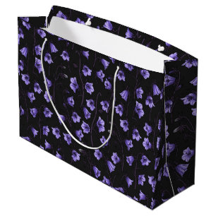 Grand Sac Cadeau Cellules bleues de minuit, cloches, Bellflowers