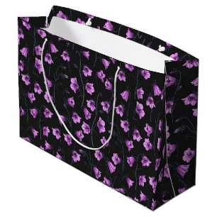 Grand Sac Cadeau Cellules bleues de minuit, cloches, Bellflowers 2