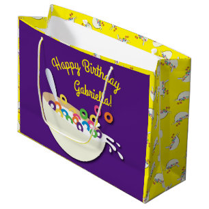 Grand Sac Cadeau Cereal Bowl Enfants Slepover Anniversaire fête mi