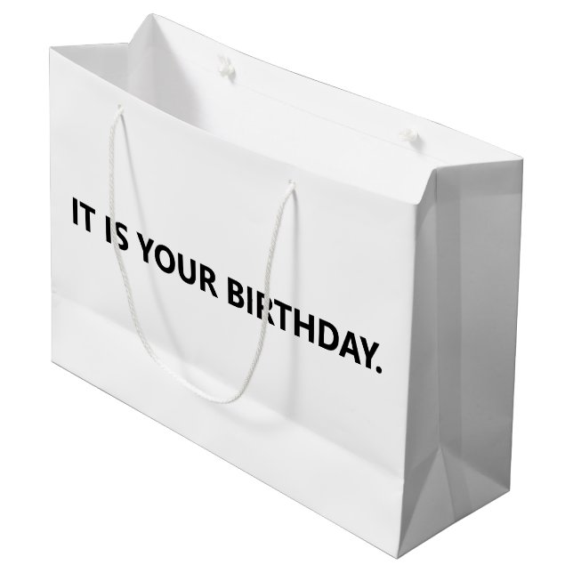 Grand Sac Cadeau C'est ton bureau d'anniversaire (Devant Angle)