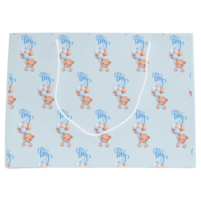 Grand Sac Cadeau C'est un garçon ! Révélation de genre Faire-part T (Devant)