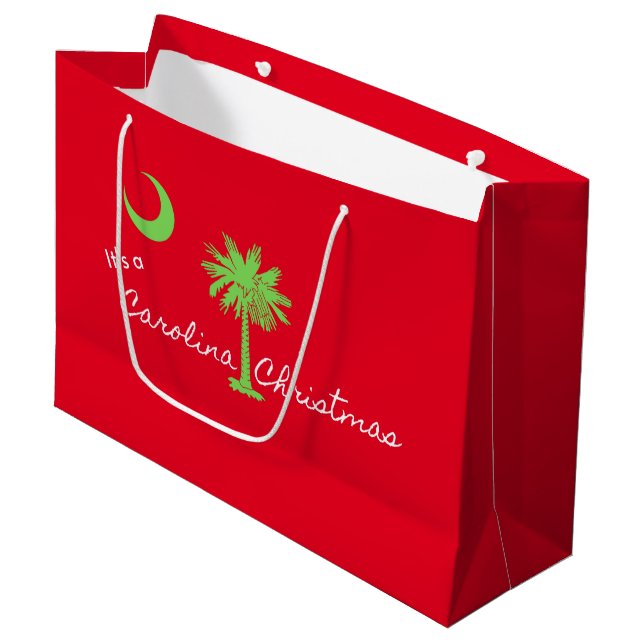 Grand Sac Cadeau C'est un Noël en Caroline du Sud (Devant Angle)