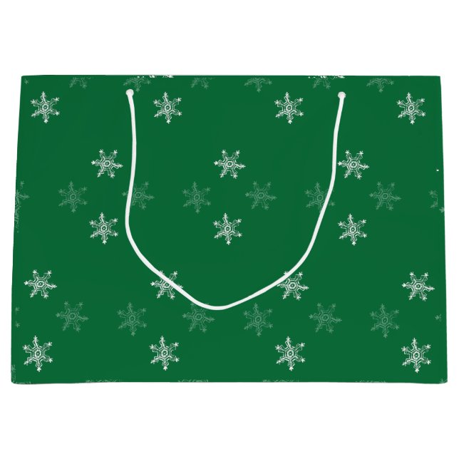 Grand Sac Cadeau Chalk Snowflake Motif (Devant)