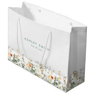 Grand Sac Cadeau Champ de Fleurs Sauvages d'Été Entreprise