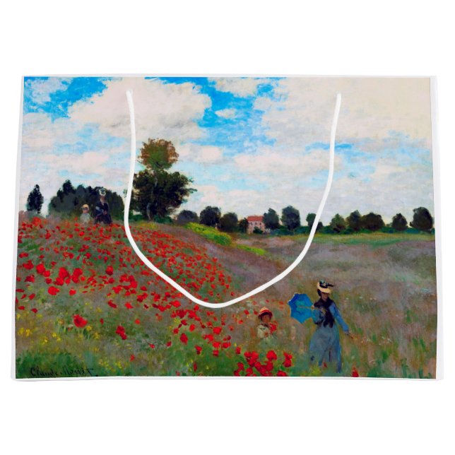 Grand Sac Cadeau Champ de pavot, Monet (Devant)
