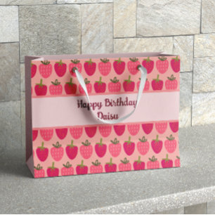 Grand Sac Cadeau Champs de fraises délicieux 1