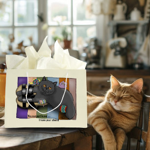Grand Sac Cadeau Chat British Shorthair Sandales Prêt pour la plage