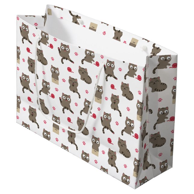 Grand Sac Cadeau Chats (Devant Angle)