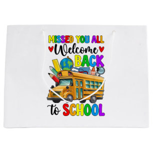 Grand Sac Cadeau Chauffeur de bus de rentrée des classes