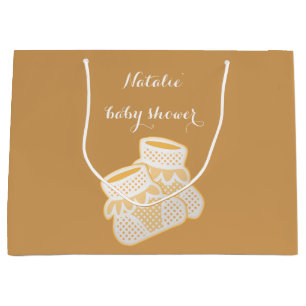 Grand Sac Cadeau chaussettes de bébé - tournesol