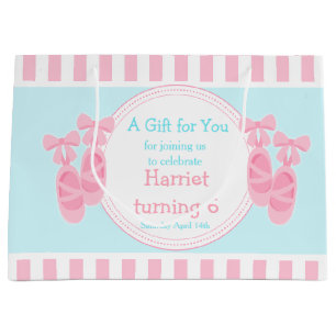 Grand Sac Cadeau Chaussons de ballet Ballerina fête d'anniversaire