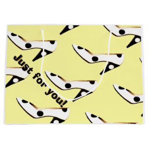 Grand Sac Cadeau Chaussure à talon jaune mignon