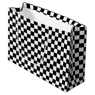 Grand Sac Cadeau Checkered White and Black 