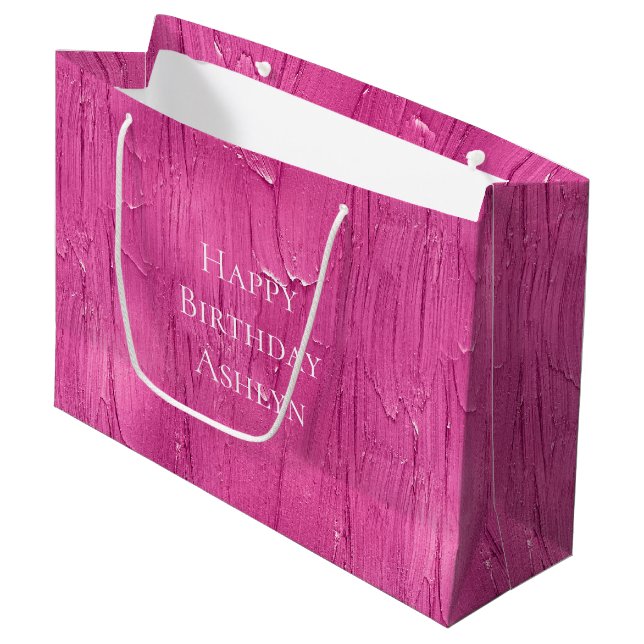 Grand Sac Cadeau Chic gâteau rose Frosting Anniversaire (Devant Angle)